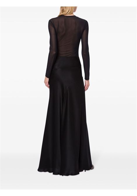 Black side-slit satin maxi skirt Alberta Ferretti - women ALBERTA FERRETTI | 011466190555